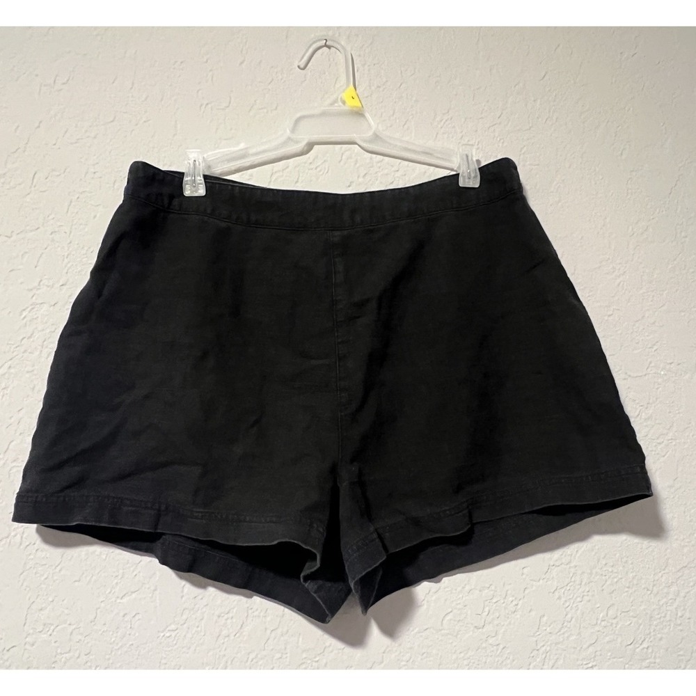 ASOS Women's Black Linen Blend Shorts Size 12 - 2.5" Inseam, Rear Zipper Close